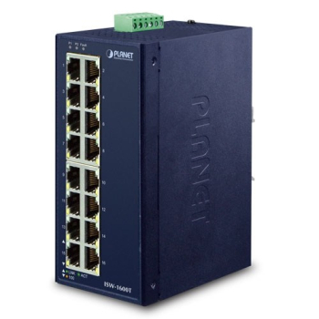 PLANET ISW-1600T łącza sieciowe Nie zarządzany Fast Ethernet (10/100) Niebieski-1