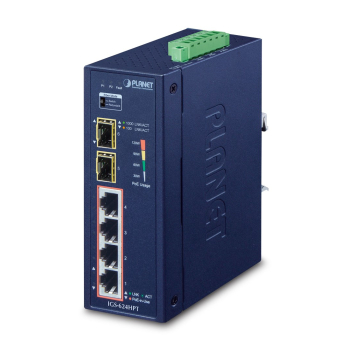 PLANET IGS-624HPT łącza sieciowe Nie zarządzany Gigabit Ethernet (10/100/1000) Obsługa PoE Niebieski-1