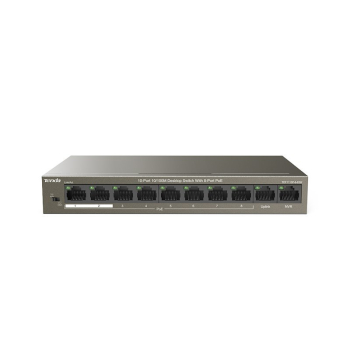 Tenda TEF1110P-8-63W łącza sieciowe Nie zarządzany Fast Ethernet (10/100) Obsługa PoE Czarny-1
