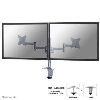 Neomounts FPMA-D1330DSILVER uchwyt / stojak do monitorów 68,6 cm (27") Biurko Srebrny-1