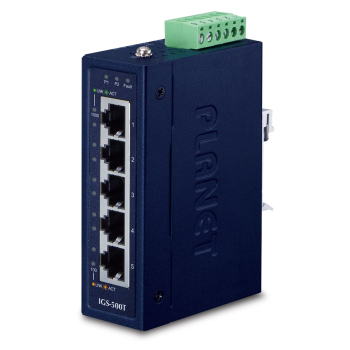 PLANET IGS-500T łącza sieciowe Nie zarządzany Gigabit Ethernet (10/100/1000) Niebieski-1