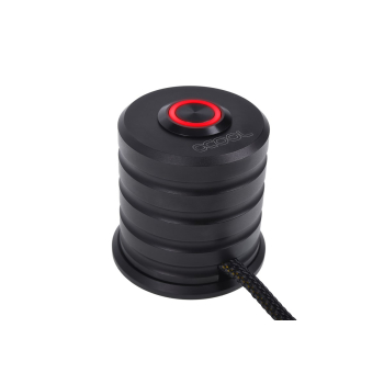 Alphacool Przycisk zasilania z przyciskiem 19mm Podświetlany na czerwono - Głęboka czerń-1