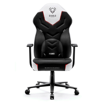 Fotel gamingowy DIABLO X-GAMER fotel czarno-biały-1