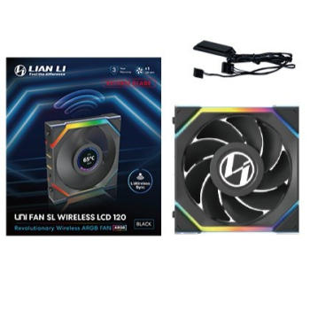 Lian Li UNI FAN SL Wireless LCD 120 Reverse Blade Obudowa komputera Wentylator 12 cm Czarny 1 szt.-1