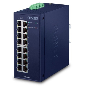 PLANET IGS-1600T łącza sieciowe Nie zarządzany L2 Gigabit Ethernet (10/100/1000) Niebieski-1