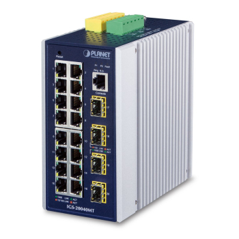 PLANET IGS-20040MT łącza sieciowe Zarządzany L2+ Gigabit Ethernet (10/100/1000) Niebieski, Biały-1