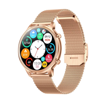 Smartwatch damski Manta Kelly złoty stalowy-1