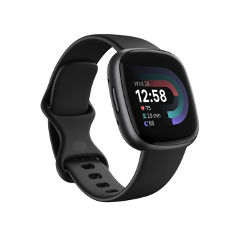 Smart watch Fitbit versa 4, graphite body with black silicone strap-1