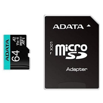 Karta pamięci z adapterem ADATA AUSDX64GUI3V30SA2-RA1 (64GB; Class 10, V30; + adapter)-1