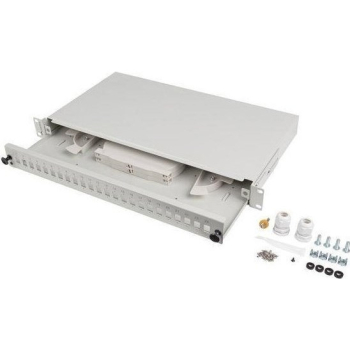 PRZEŁĄCZNICA ŚWIATŁOWODOWA LANBERG 24XSC SIMPLEX / 24XLC DUPLEX RACK 19" 1U SZARA + AKCESORIA-1