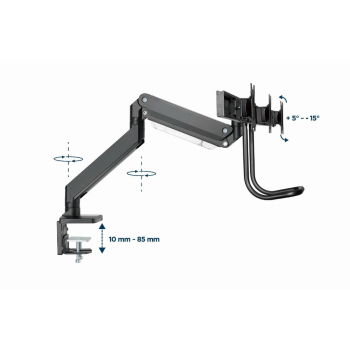 GEMBIRD BIURKOWE REGULOWANE RAMIĘ/UCHWYT NA 3 MONITORY 17-27, VESA 100X100MM, DO 6 KG-8