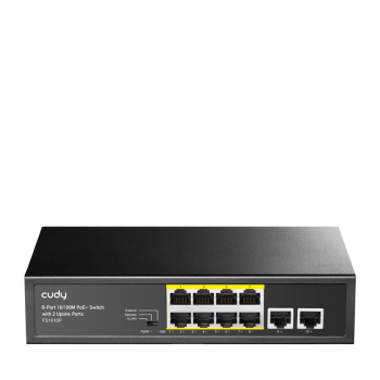 Switch CUDY FS1010P 8-Port 10/100M PoE+ 120W 2xUplink-1