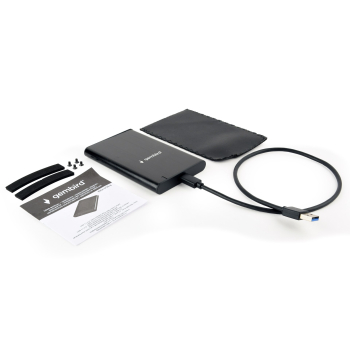 GEMBIRD OBUDOWA USB 3.1 NA DYSK HDD/SSD 2.5'' SATA SZCZOTKOWANE ALUMINIUM, CZARNA-5