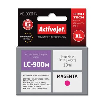 Activejet Tusz AB-900MN (zamiennik Brother LC900M; Supreme; 17 ml; czerwony)-1