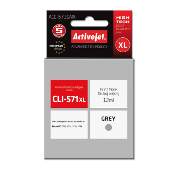 Activejet ACC-571GNX Tusz (zamiennik Canon CLI-571XLG; Supreme; 12 ml; szary)-1