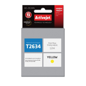 Activejet AE-2634N Tusz (zamiennik Epson 26 T2634; Supreme; 12 ml; żółty)-1