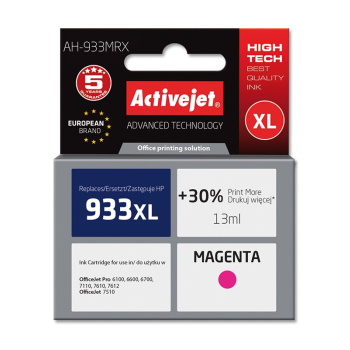 Activejet AH-933MRX Tusz (zamiennik HP 933XL CN055AE; Premium; 13 ml; czerwony)-1