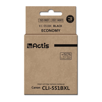 Tusz ACTIS KC-551Bk (zamiennik Canon CLI-551BK; Standard; 12 ml; czarny)-1