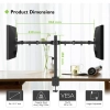 TECHLY PODWÓJNE RAMIĘ BIURKOWE 2X LED/LCD 13-27 CA-10