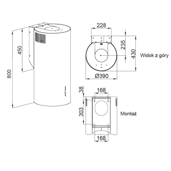 Okap MAAN Elba2 W39 złoty połysk-3