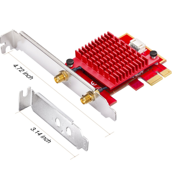 Karta sieciowa CUDY WE3000S AX5400 Wi-Fi 6 + BT 5.2 Intel AX210 Radiator PCIe-3