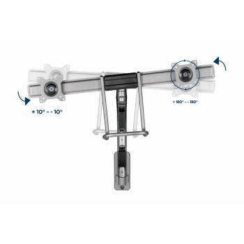 GEMBIRD ŚCIENNE REGULOWANE RAMIĘ/UCHWYT NA 2 MONITORY 17-32, VESA 100X100MM, DO 8 KG-11
