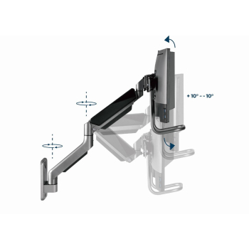 GEMBIRD ŚCIENNE REGULOWANE RAMIĘ/UCHWYT NA 2 MONITORY 17-32, VESA 100X100MM, DO 8 KG-14