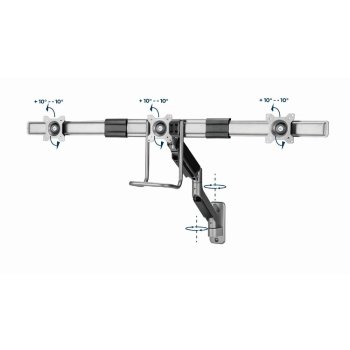 GEMBIRD ŚCIENNE REGULOWANE RAMIĘ/UCHWYT NA 3 MONITORY 17-27, VESA 100X100MM, DO 6 KG-5
