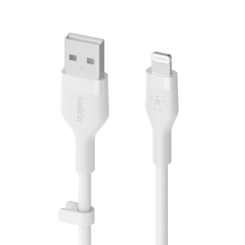 BELKIN KABEL USB-A - LIGHTNING SILICONE 2M BIAŁY-2