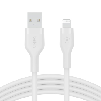 BELKIN KABEL USB-A - LIGHTNING SILICONE 2M BIAŁY-3