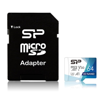 Karta pamięci Silicon Power microSDXC Superior Pro 64GB V30 UHS-1 U3 A1 + ADAPTER microSD-SD (SP064GBSTXDU3V20AB)-2
