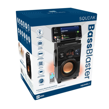 SQUEAK GŁOŚNIK BASSBLASTER BLUETOOTH 5.1, RADIO FM, ODTWARZACZ MP3 SQ1001-6