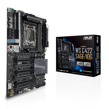 ASUS WS C422 SAGE/10G, Intel C422,  1x Intel Socket 2066, 8x DDR4 2666 RDIMM/LRDIMM, 7 x PCIe 3.0, VIDIA 4-Way SLI/AMD 4