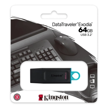 KINGSTON FLASH 64GB USB 3.2 Gen 1 DataTraveler Exodia (B+T)-3