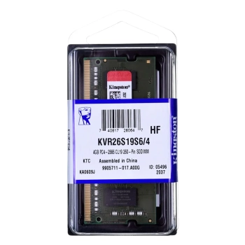 KINGSTON SODIMM DDR4 4GB 2666MHz CL19 KVR26S19S6/4-1