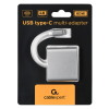 GEMBIRD GEMBIRD MULTI ADAPTER USB TYP-C (M) -> USB TYP-C; USB 3.0; HDMI SREBRNY