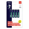 Baterie AA Trust USB-C RECHARGEABLE BATTERIES 4P