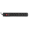 Listwa przeciwprzepięciowa Activejet COMBO 6gn/5m/cz (10A; 2300W) 5m; kolor czarny