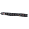 Intellinet 715133 rozdzielacz zasilania PDU 9 x gniazdo sieciowe 1U Czarny