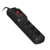 Listwa przeciwprzepięciowa Activejet COMBO 3gn/1,5m/cz (10A; 2300W) 1,5m; kolor czarny