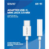 SAVIO ADAPTER USB-C - MINI JACK 3,5 MM (F) AK-51