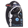 Smycz flexi automatyczna New Comfort M taśma 5 m - dla psa do 25 kg, kolor czarny