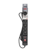 Listwa przeciwprzepięciowa Activejet COMBO 6gn/1,5m/cz (10A; 2300W) 1,5m; kolor czarny