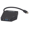 Manhattan 207720 adapter kablowy 0,25 m Mini DisplayPort DVI-I + VGA (D-Sub) + HDMI Czarny