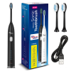 Szczoteczka soniczna do zębów Promedix, kolor czarny,, 5 trybów, timer, wskaźnik poziomu nał. baterii,  2 końcówki, kabel USB, P