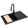 Zestaw - Zlewozmywak PYRAMIS SPARTA PLUS LUX (78x48) 1B 1D + Bateria IDEA Black Edition - 070175802BE - Volcano