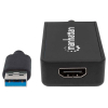 Manhattan 152259 zewnętrzna karta graficzna usb Czarny