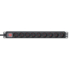 Intellinet 715133 rozdzielacz zasilania PDU 9 x gniazdo sieciowe 1U Czarny