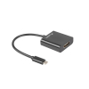 Adapter Lanberg AD-UC-HD-01 (USB typu C M - HDMI F; 0,15m; kolor czarny)