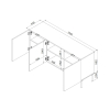 Komoda 3D PALAZZO BIS 151x40x75 czarny mat